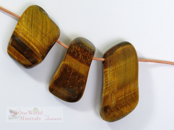 Tigerauge/Falkenauge Süd-Afrika, gebohrt, 3 Stück